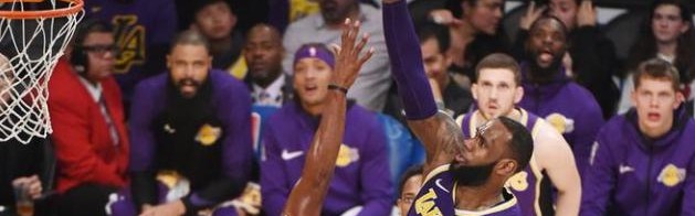  雷霆新秀隔扣詹姆斯 湖人末节逆转逃出生天  